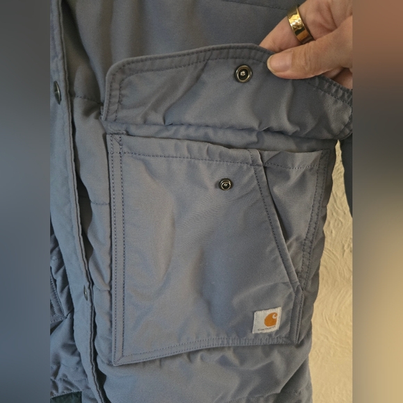 Carhartt, Women’s Utility Coat Hooded Jacket, Blue/Grey, Size Medium - Picture 7 of 12